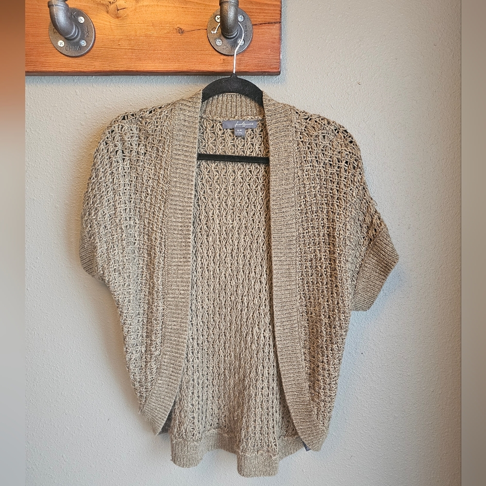 Forever 21 Open Knit Shrug Cardigan - Brown